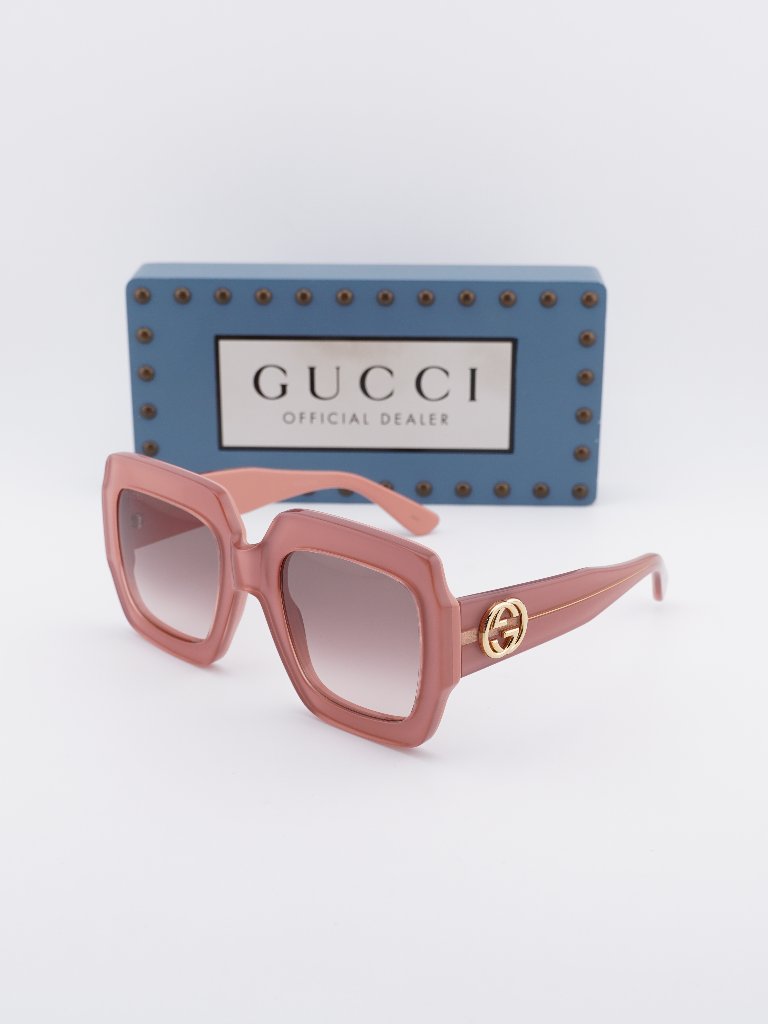 Gucci Gg0178s 007 Women Square Sunglasses - Pink / Brown